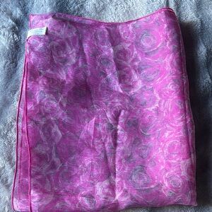 Christian Dior Long  Pink Floral Scarf